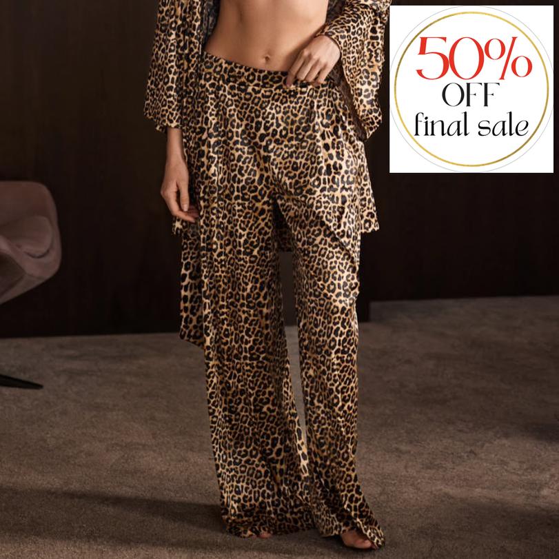 Ajour Mirage Satin Cami &amp; Lounge Pant shj5 hrj11-Loungewear-Ajour-Animal Print-XSmall-Anna Bella Fine Lingerie, Reveal Your Most Gorgeous Self!
