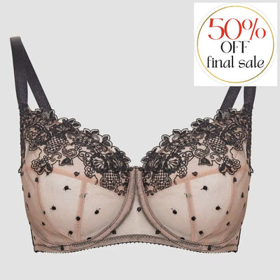 Ajour Mochaccino UW Full Cup Bra BM18-Bras-Ajour-Black & Beige-36-D-Anna Bella Fine Lingerie, Reveal Your Most Gorgeous Self!