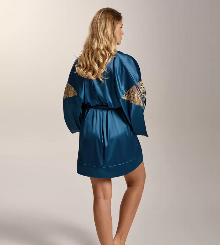 Ajour Montparnasse Kimono Robe KIM2A in Blue-Robes-Ajour-Blue-XSmall/Small-Anna Bella Fine Lingerie, Reveal Your Most Gorgeous Self!