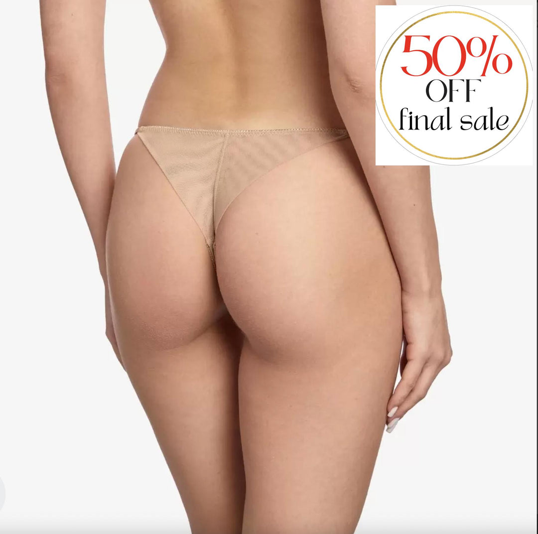 Ajour Moonlight Lace G-String Thong C240-Anna Bella Fine Lingerie-Cappuccino-Small-