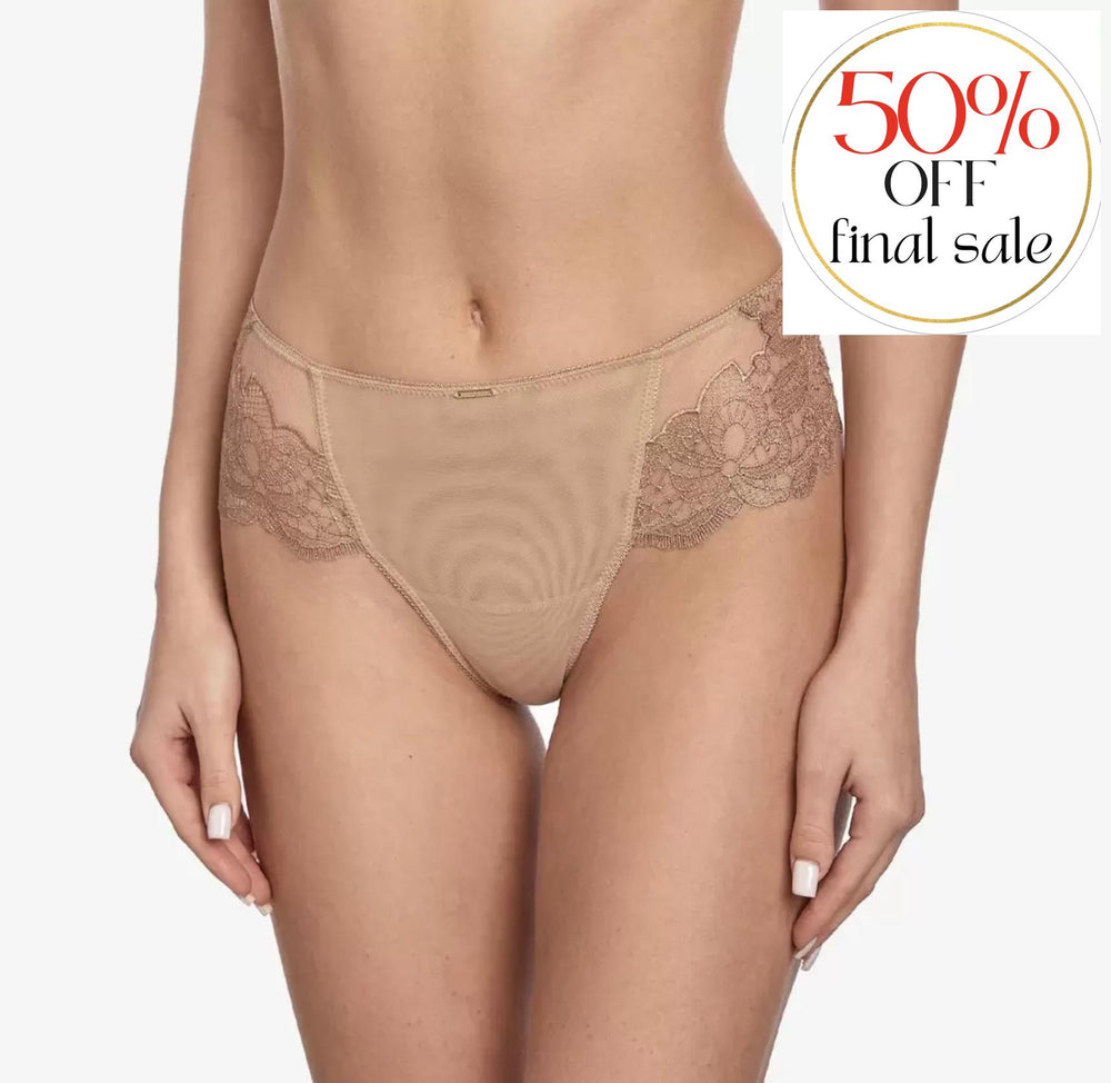 Ajour Moonlight Mid-Rise Panties T179-Ajour-Cappuccino-Small-Anna Bella Fine Lingerie, Reveal Your Most Gorgeous Self!