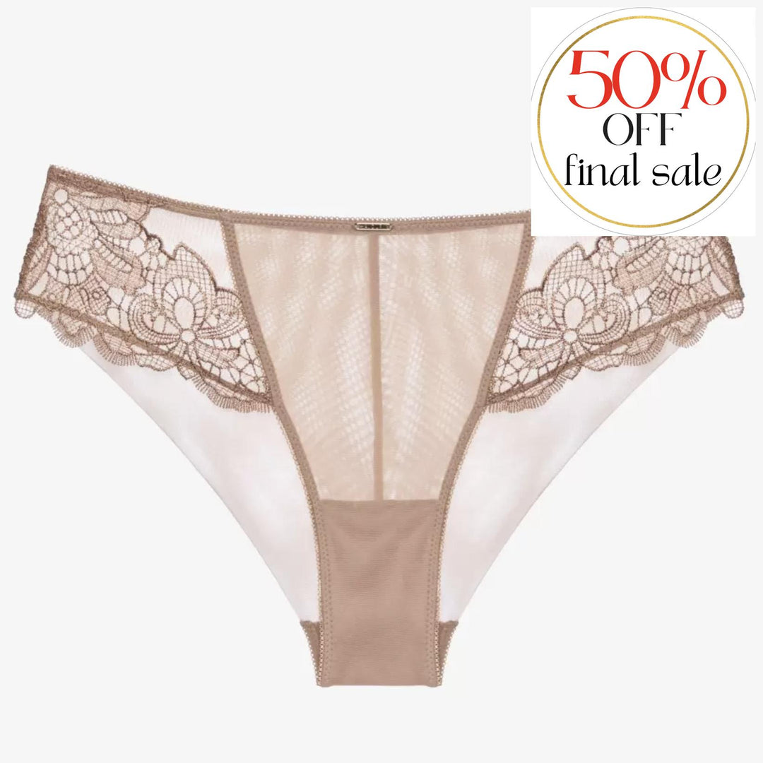 Ajour Moonlight Mid-Rise Panties T179-Ajour-Cappuccino-Small-Anna Bella Fine Lingerie, Reveal Your Most Gorgeous Self!