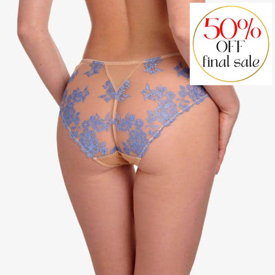 Ajour Parfait High Leg Panty T15-Panties-Ajour-Nude & Blue-Small-Anna Bella Fine Lingerie, Reveal Your Most Gorgeous Self!