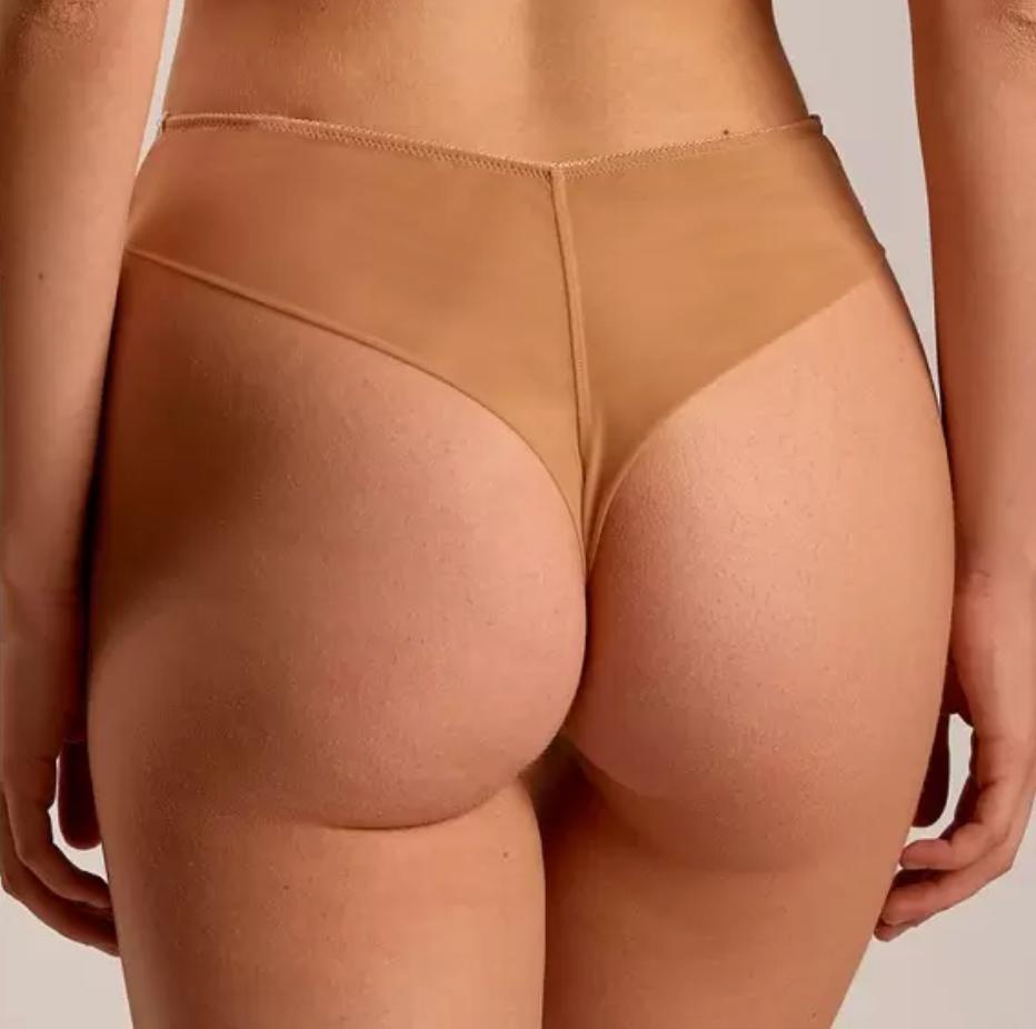 Ajour Passage Lace High Leg Thong C15 BM4 in Beige and White-Panties-Ajour-Beige and White-XSmall-Anna Bella Fine Lingerie, Reveal Your Most Gorgeous Self!