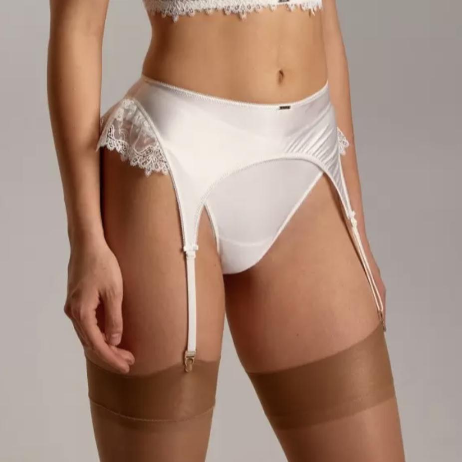 Ajour Prelude Garter Belt PJ1-Garter Belt-Ajour-Milk-XSmall-Anna Bella Fine Lingerie, Reveal Your Most Gorgeous Self!