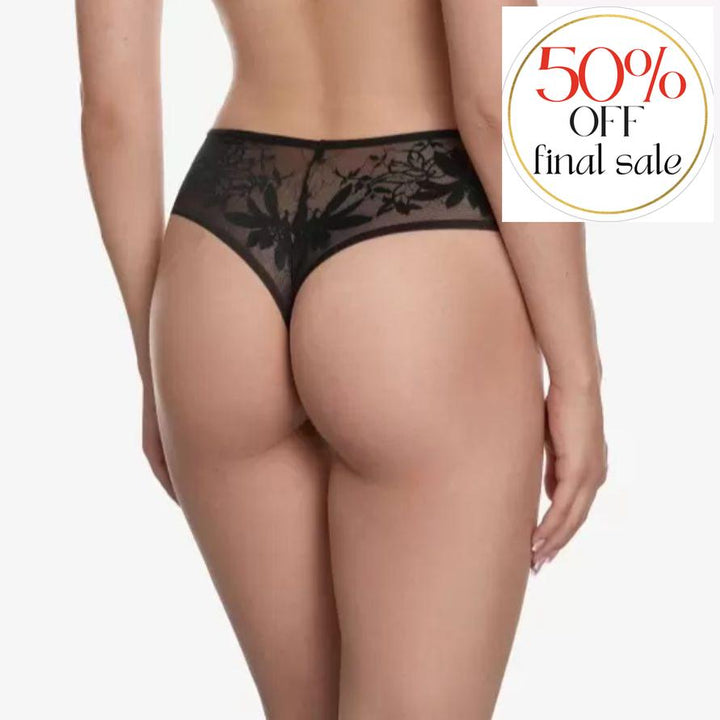 Ajour Regent Mid-Rise Brazilian Thong C173-Anna Bella Fine Lingerie-Black-XSmall-