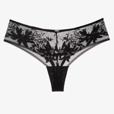 Ajour Regent Mid-Rise Brazilian Thong C173-Anna Bella Fine Lingerie-Black-XSmall-