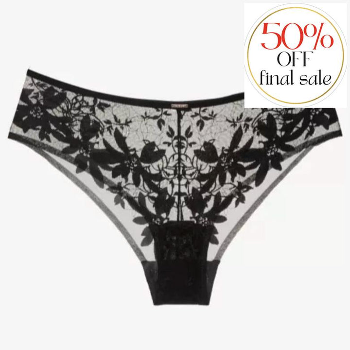 Ajour Regent Mid-Rise Panty in Black T85-Anna Bella Fine Lingerie-Black-Small-
