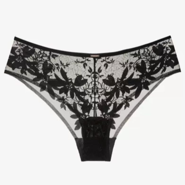 Ajour Regent Mid-Rise Panty in Black T85-Anna Bella Fine Lingerie-Black-Small-