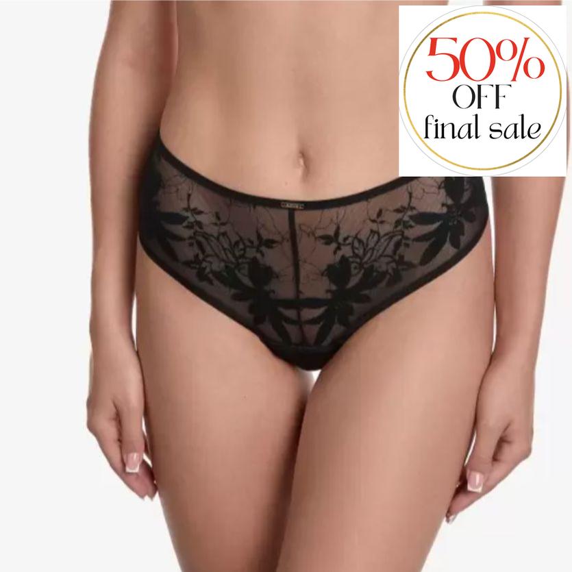 Ajour Regent Mid-Rise Panty in Black T85-Anna Bella Fine Lingerie-Black-Small-