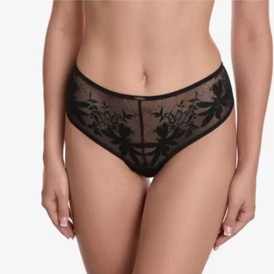 Ajour Regent Mid-Rise Panty in Black T85-Anna Bella Fine Lingerie-Black-Small-