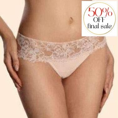 Ajour Romance Brazilian Thong C170-Panties-Ajour-Powder-XSmall-Anna Bella Fine Lingerie, Reveal Your Most Gorgeous Self!