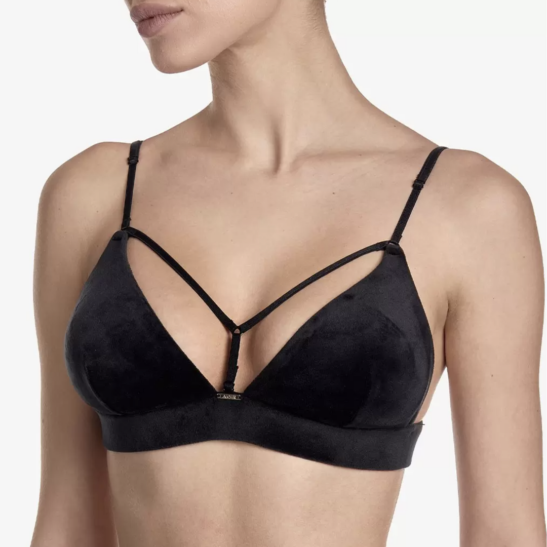 Ajour Shade Velvet Bralette BM3-Bralette-Ajour-Black-XSmall-Anna Bella Fine Lingerie, Reveal Your Most Gorgeous Self!
