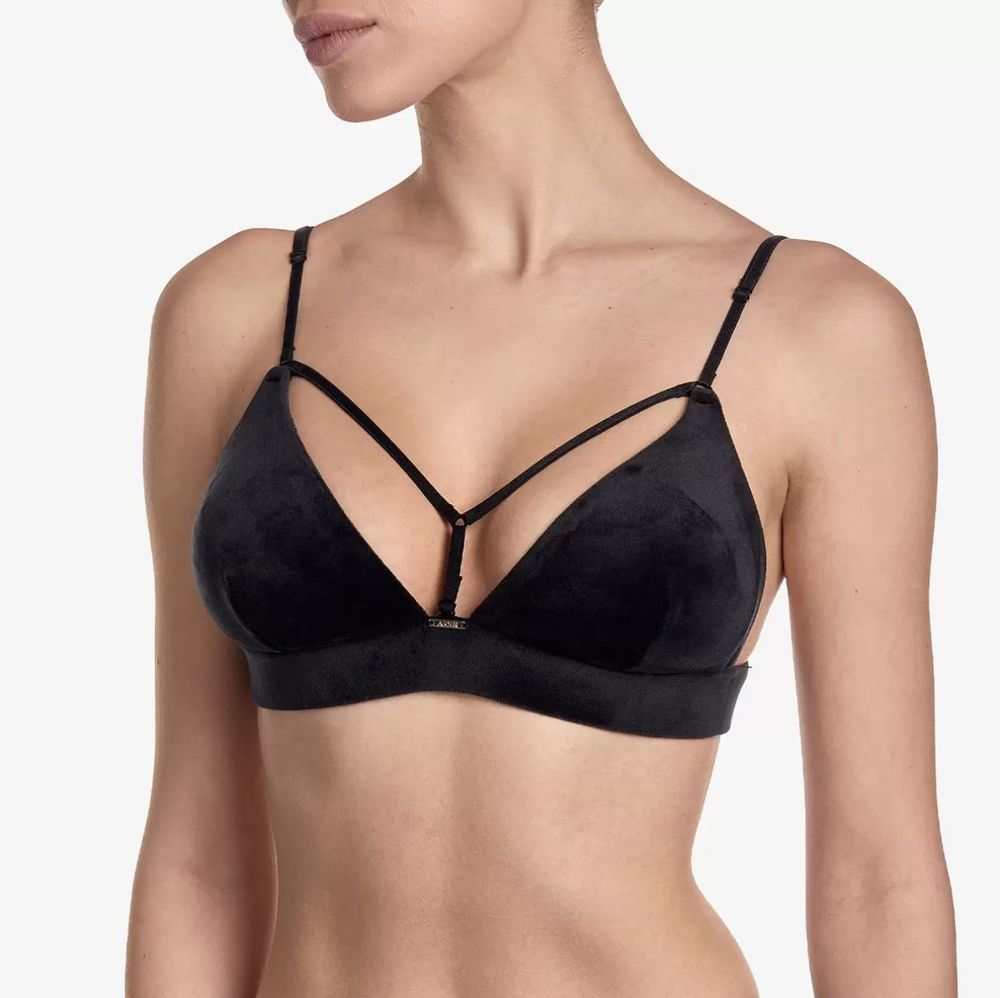 Ajour Shade Velvet Bralette BM4-Bralette-Ajour-Black-XSmall-Anna Bella Fine Lingerie, Reveal Your Most Gorgeous Self!
