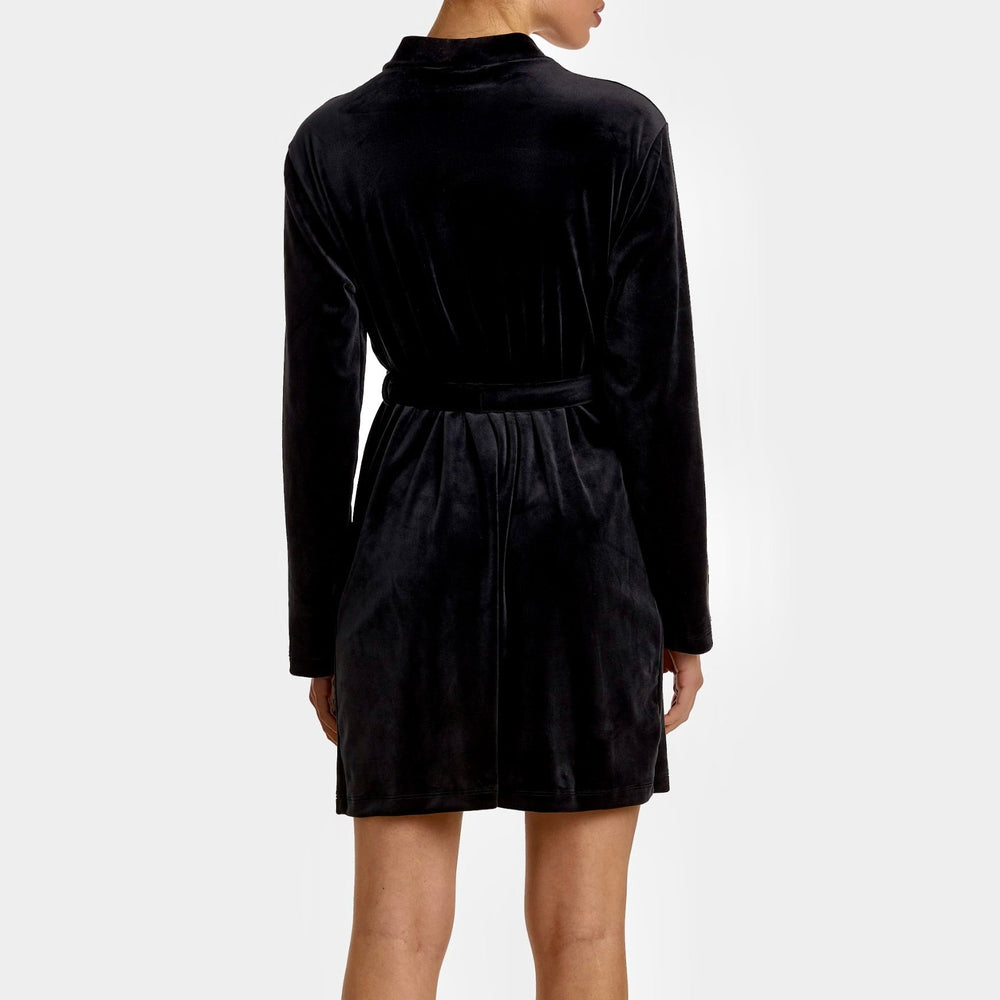 Ajour Shade Velvet Lounge Robe HK2-Robes-Ajour-Black-XSmall-Anna Bella Fine Lingerie, Reveal Your Most Gorgeous Self!