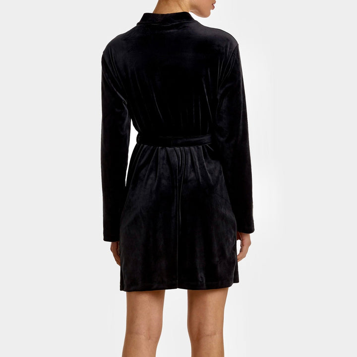 Ajour Shade Velvet Lounge Robe HK2-Robes-Ajour-Black-XSmall-Anna Bella Fine Lingerie, Reveal Your Most Gorgeous Self!