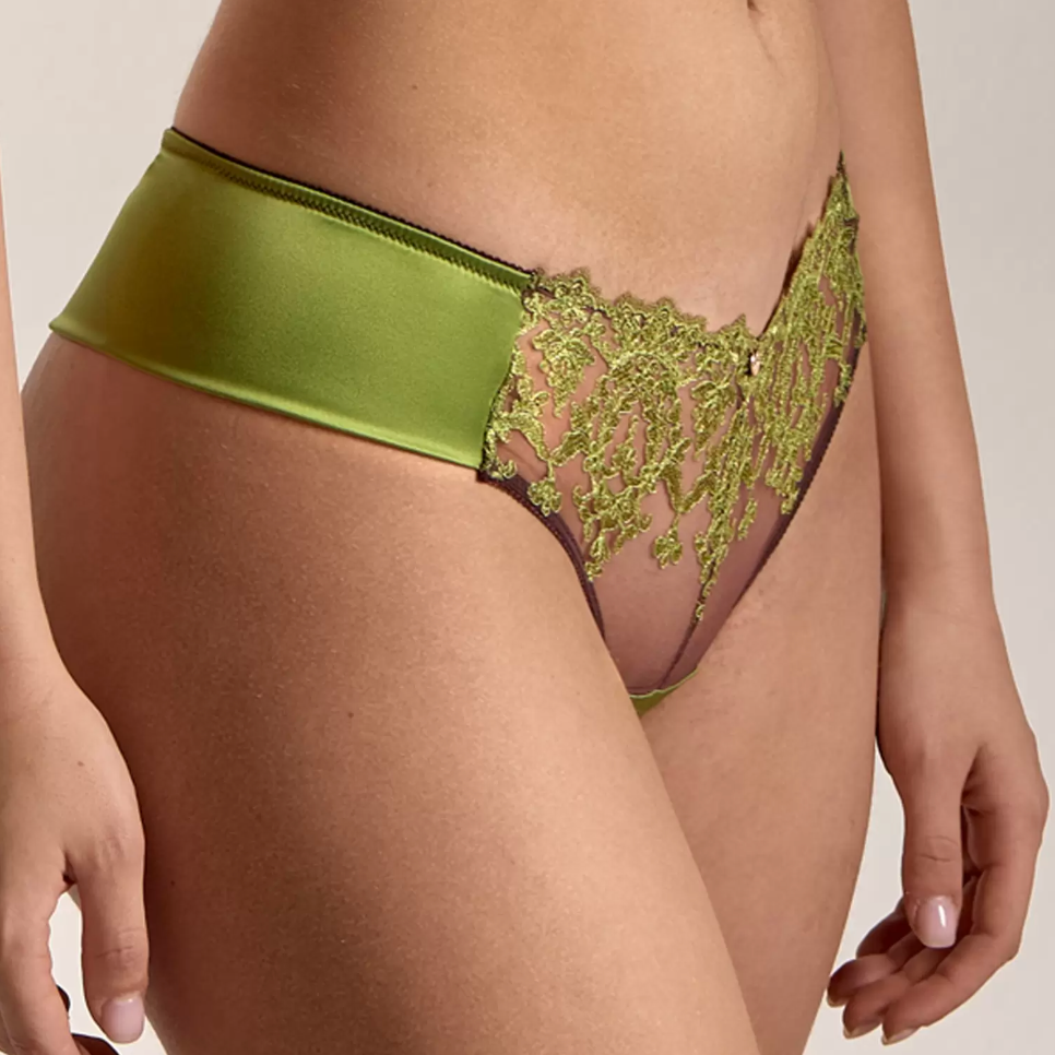 Ajour Tuileries Seamless Brazilian Thong C178 in Olive-Panties-Ajour-Olive-XSmall-Anna Bella Fine Lingerie, Reveal Your Most Gorgeous Self!