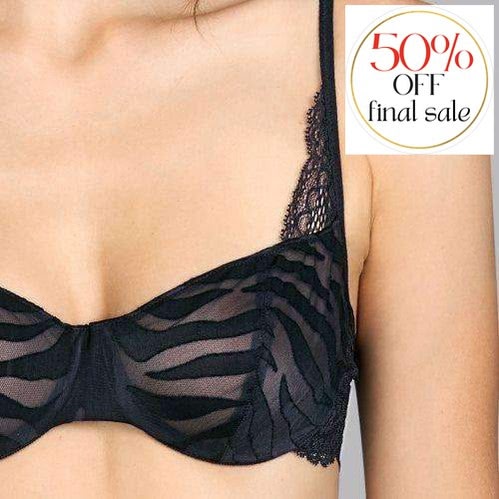 Andres Sarda Wild Full Cup Wire Bra 3309011-Bras-Andres Sarda-Black-32-D-Anna Bella Fine Lingerie, Reveal Your Most Gorgeous Self!