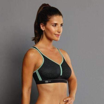 Anita Active Performance Sports Bra 5566-Anna Bella Fine Lingerie-Black / Pool Blue-32-C