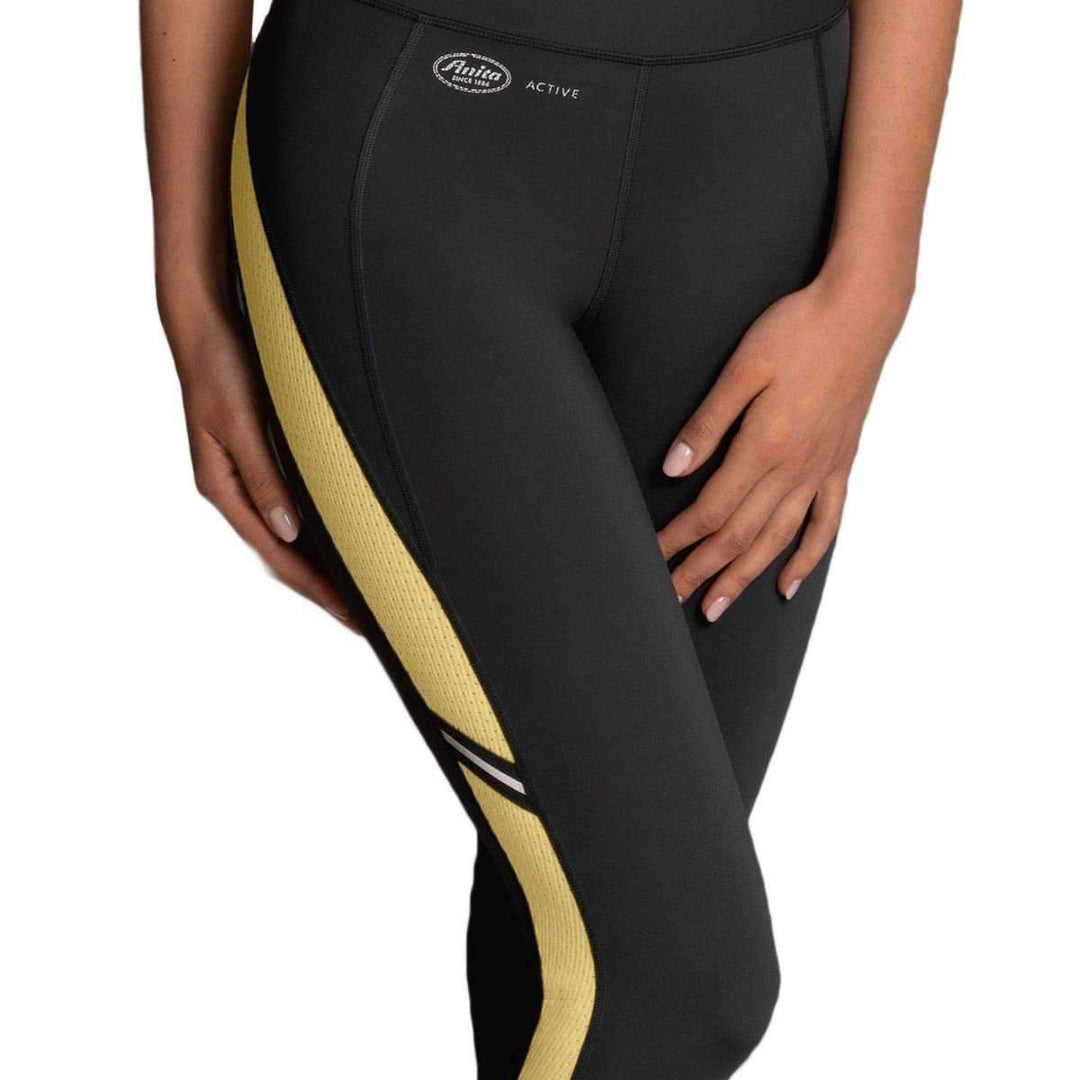 Anita Active Sports Tights Fitness 1685-Anna Bella Fine Lingerie-Yellow/Anthracite-M-