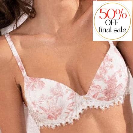 Antigel Jungle de Jouy Contour Plunge Bra ECH8068-Bras-Antigel-Rose de Jouy-32-B-Anna Bella Fine Lingerie, Reveal Your Most Gorgeous Self!