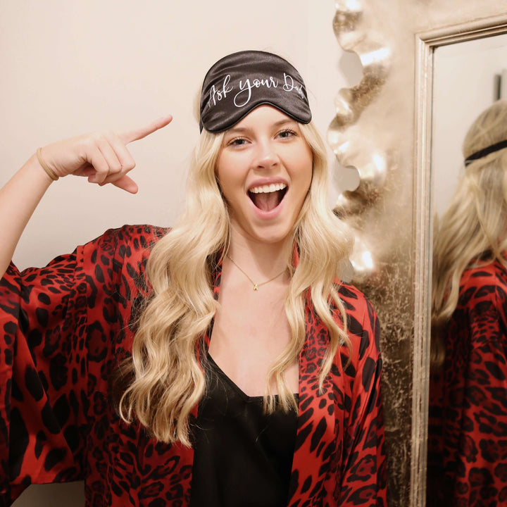 "Ask Your Dad" Satin Eye Mask-Eye Masks-Anna Bella Fine Lingerie-Gold-Anna Bella Fine Lingerie, Reveal Your Most Gorgeous Self!