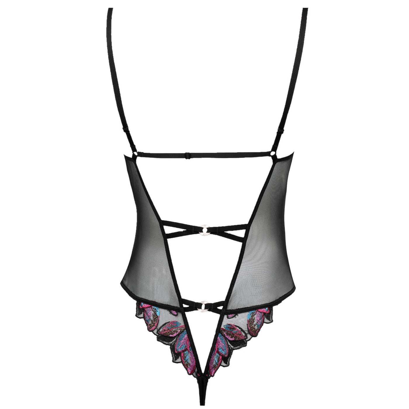 Atelier Amour Bird of Paradise Bodysuit OP31-Anna Bella Fine Lingerie-Black Print-Small-