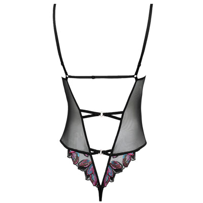 Atelier Amour Bird of Paradise Bodysuit OP31-Anna Bella Fine Lingerie-Black Print-Small-