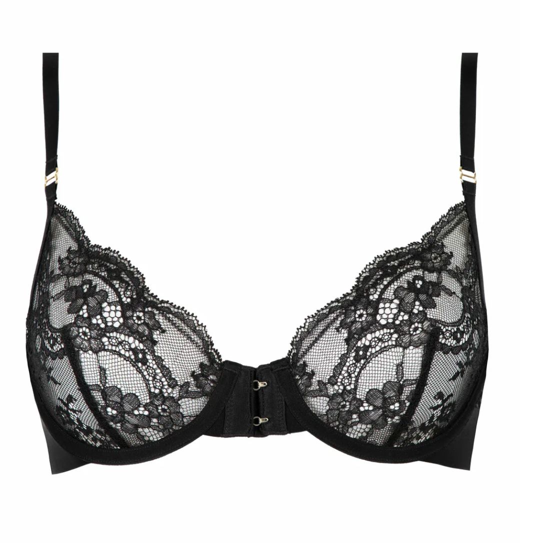 Atelier Amour Evasion Sensuelle Half Cup Bra in Black ES13-Anna Bella Fine Lingerie-Black-Small-