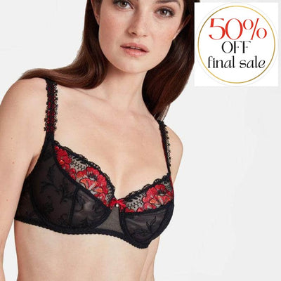 Aubade A Fleur De Toi Half Comfort Full Cup Bra IBF13-Anna Bella Fine Lingerie-Rouge Prodigieux-32-H