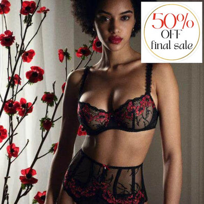 Aubade A Fleur De Toi Half Cup Bra IBF14-Anna Bella Fine Lingerie-Rouge Prodigieux-32-B