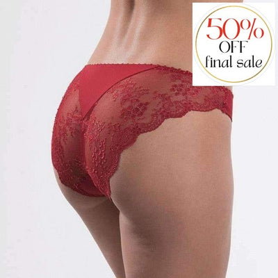 Aubade A L'Amour Italian Brief DA27-Panties-Aubade Paris-Rouge Darling-XSmall-Anna Bella Fine Lingerie, Reveal Your Most Gorgeous Self!