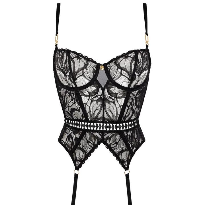 Aubade After Hours Guepiere 5I92-Corsets / Bustiers-Aubade Paris-Black-32-B-Anna Bella Fine Lingerie, Reveal Your Most Gorgeous Self!