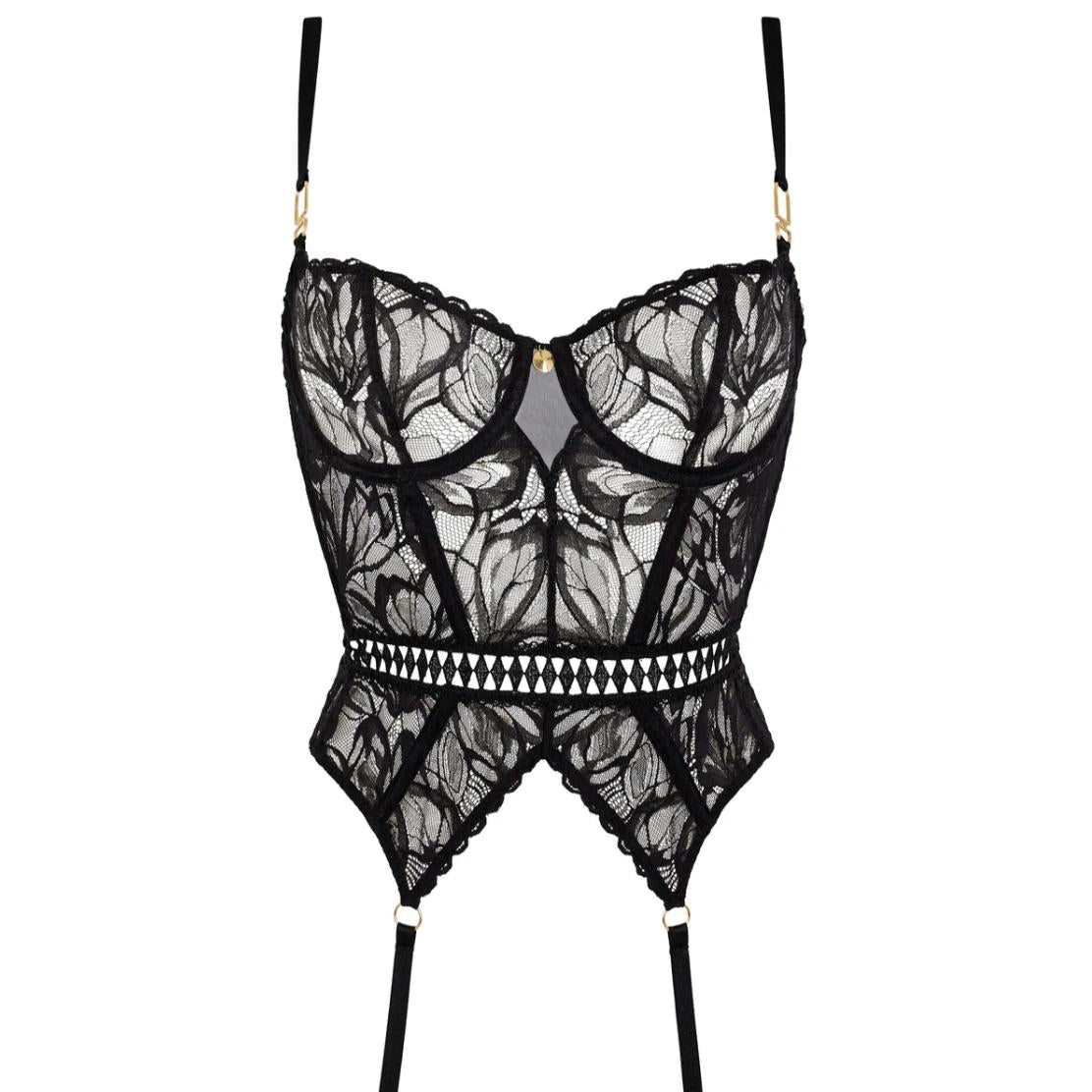 Aubade After Hours Guepiere 5I92-Corsets / Bustiers-Aubade Paris-Black-32-B-Anna Bella Fine Lingerie, Reveal Your Most Gorgeous Self!