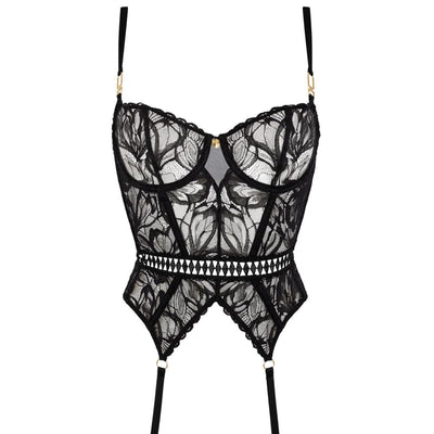 Aubade After Hours Guepiere 5I92-Corsets / Bustiers-Aubade Paris-Black-32-B-Anna Bella Fine Lingerie, Reveal Your Most Gorgeous Self!