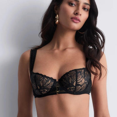 Aubade After Hours Half Cup Bra 5IF14-Bras-Aubade Paris-Black-32-B-Anna Bella Fine Lingerie, Reveal Your Most Gorgeous Self!