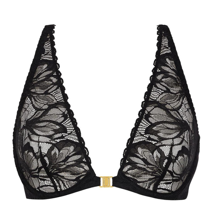 Aubade After Hours Ultra Plunge Triangle Bra 5IN12-Bras-Aubade Paris-Black-30-E-Anna Bella Fine Lingerie, Reveal Your Most Gorgeous Self!