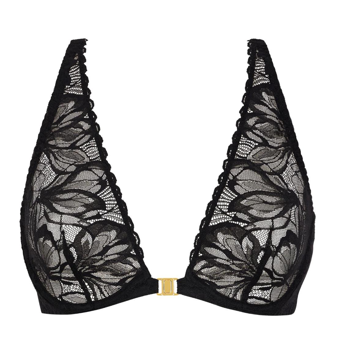 Aubade After Hours Ultra Plunge Triangle Bra 5IN12-Bras-Aubade Paris-Black-30-E-Anna Bella Fine Lingerie, Reveal Your Most Gorgeous Self!