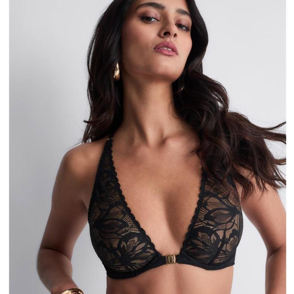 Aubade After Hours Ultra Plunge Triangle Bra 5IN12-Bras-Aubade Paris-Black-30-E-Anna Bella Fine Lingerie, Reveal Your Most Gorgeous Self!