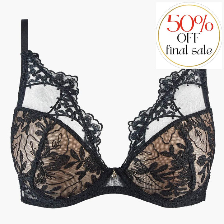 Aubade After Midnight Padded Plunge Bra in Attraction RIN81-Bras-Aubade Paris-Attraction-32-D-Anna Bella Fine Lingerie, Reveal Your Most Gorgeous Self!