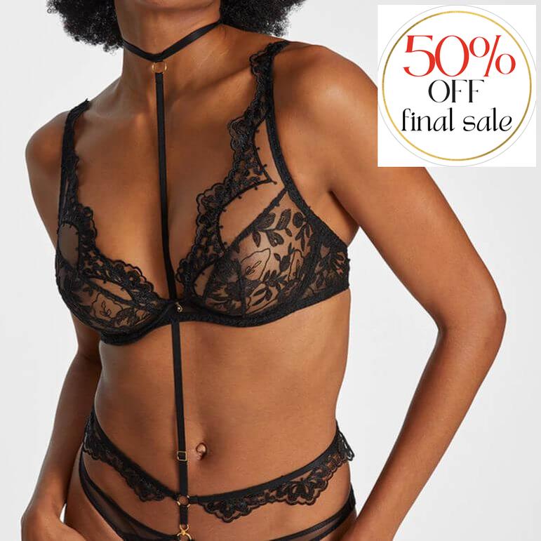 Aubade After Midnight Ultra Plunging Triangle Bra in Attraction RIN12-Bras-Aubade Paris-Attraction-32-B-Anna Bella Fine Lingerie, Reveal Your Most Gorgeous Self!