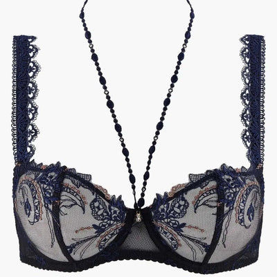 Aubade Amour Precieux UW Half Cup Bra in Cosmic Blue UDF14-Anna Bella Fine Lingerie-Cosmic Blue-32-B