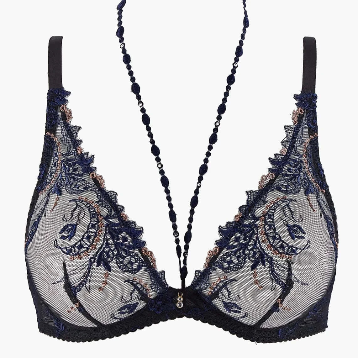 Aubade Amour Precieux UW Triangle Bra in Cosmic Blue UDF12-Bras-Aubade-Cosmic Blue-34-D-Anna Bella Fine Lingerie, Reveal Your Most Gorgeous Self!