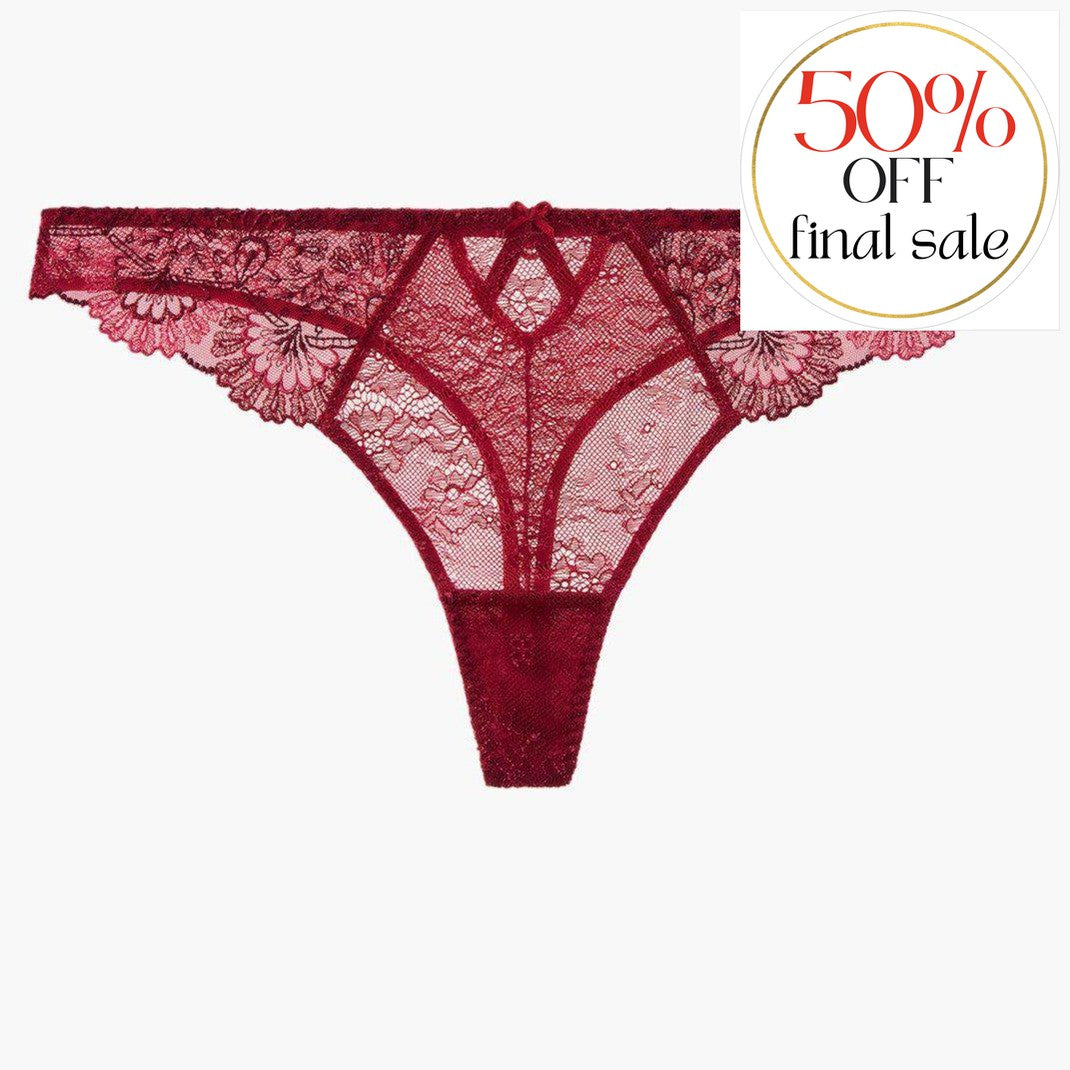 Aubade Art of Ink Tanga in French Red TD26-Anna Bella Fine Lingerie-French Red-XSmall-