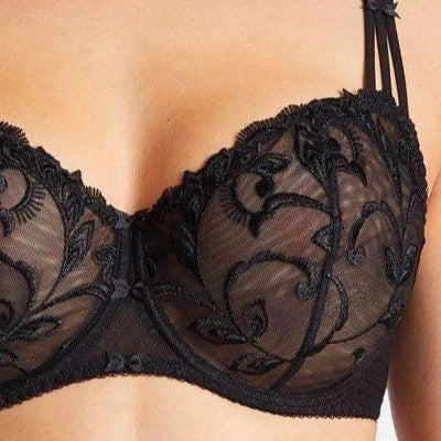 Aubade Au Bal De Flore Comfort Half Cup Bra OF14-02-Anna Bella Fine Lingerie-Black-30-F