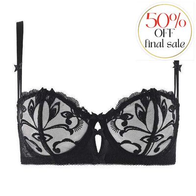 Aubade Au Bal De Flore Half Cup Bra OF14-Anna Bella Fine Lingerie-Black-32-B