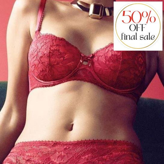 Aubade Aube Amoureuse Half Cup Bra QA14-Anna Bella Fine Lingerie-Amour-Rouge-32-B