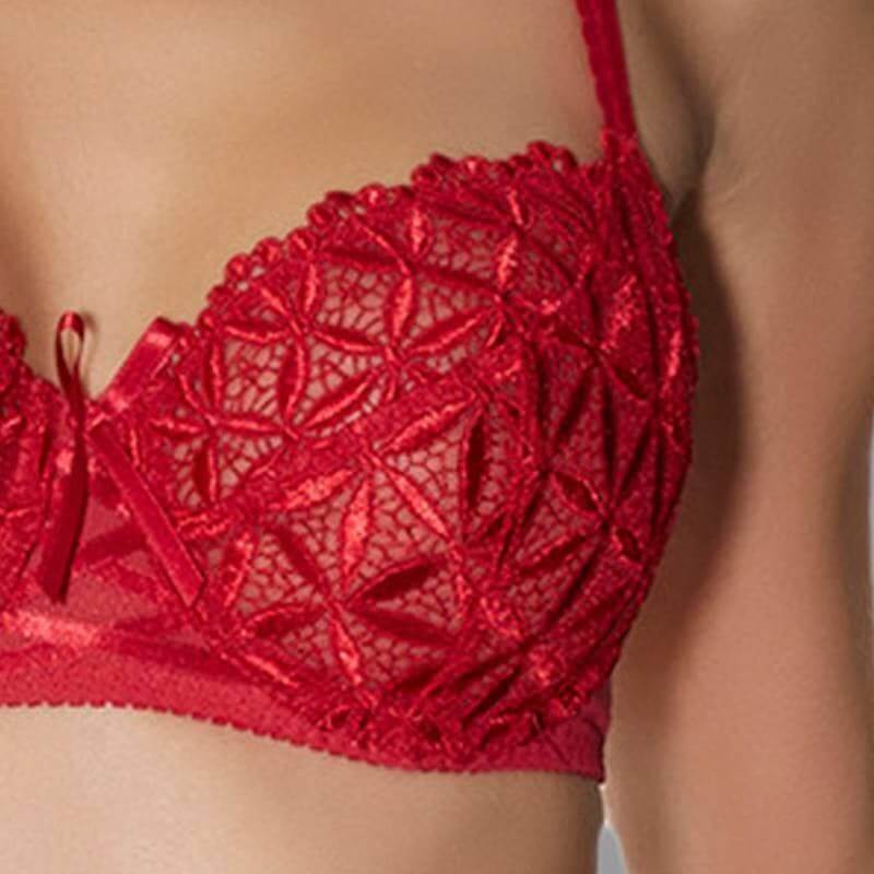 Aubade Bahia Couture 3/4 Cup B015-Anna Bella Fine Lingerie-Red-32-F