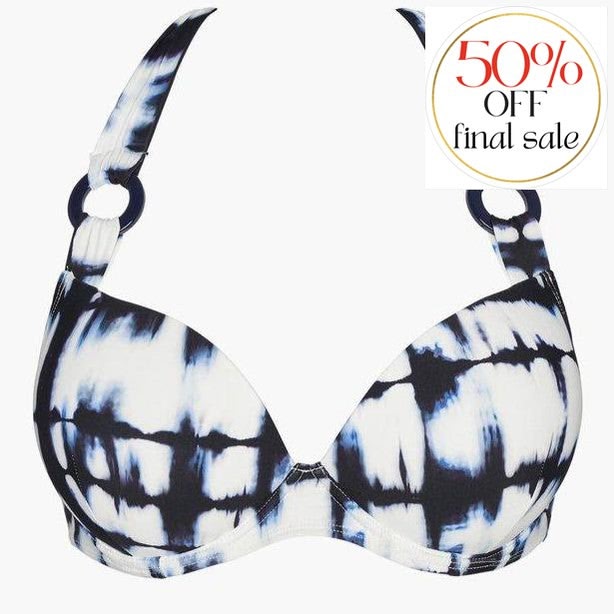 Aubade Brise Du Sud Moulded Push-Up Bikini Top TY08-Swimwear-Aubade Paris-Blue TyeDye-34-B-Anna Bella Fine Lingerie, Reveal Your Most Gorgeous Self!