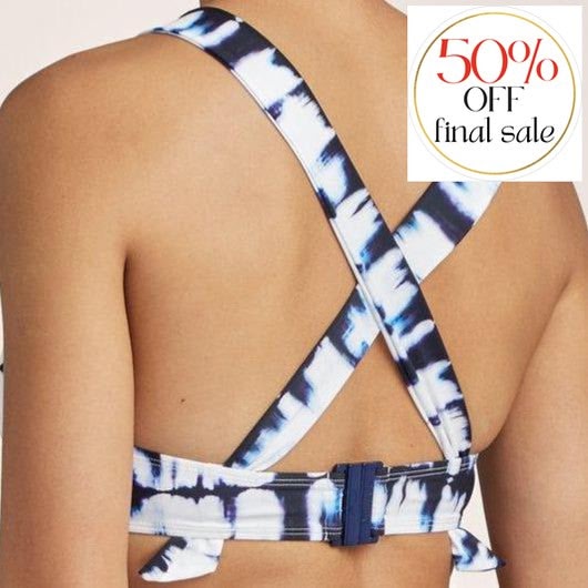 Aubade Brise Du Sud Moulded Push-Up Bikini Top TY08-Swimwear-Aubade Paris-Blue TyeDye-34-B-Anna Bella Fine Lingerie, Reveal Your Most Gorgeous Self!